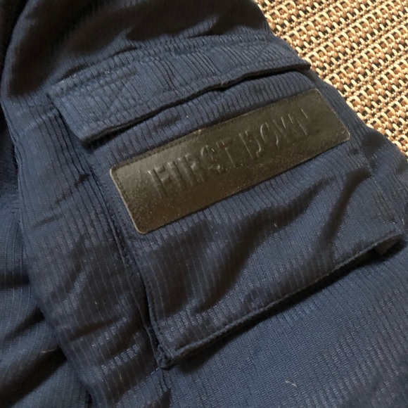 Vintage 90s FIRST DOWN Exploration Gear Puffer Coat Jacket Reversible Duck Down - Picture 8 of 15